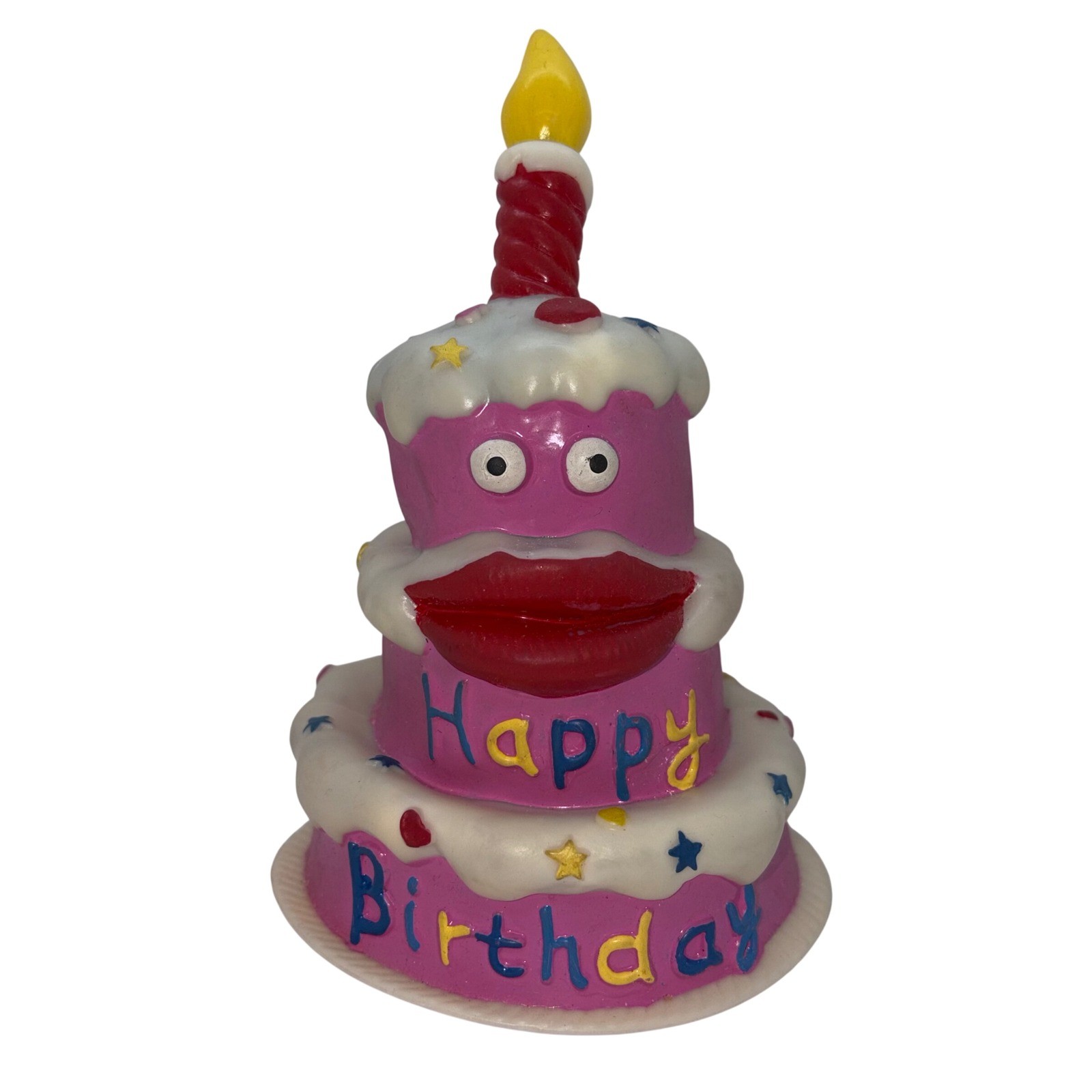 Vintage Singing Sammy Smart Planet Pink Birthday Cake Animatronic Kitsch Novelty