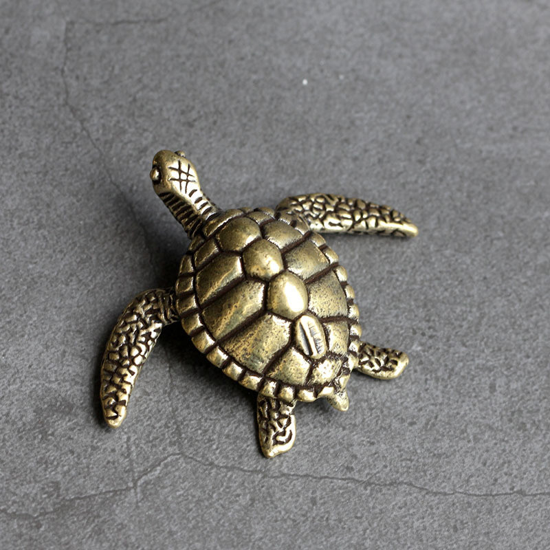 Solid Copper sea turtle Trinket Tea Pet Ceremony Antique Bronze Model Figurines