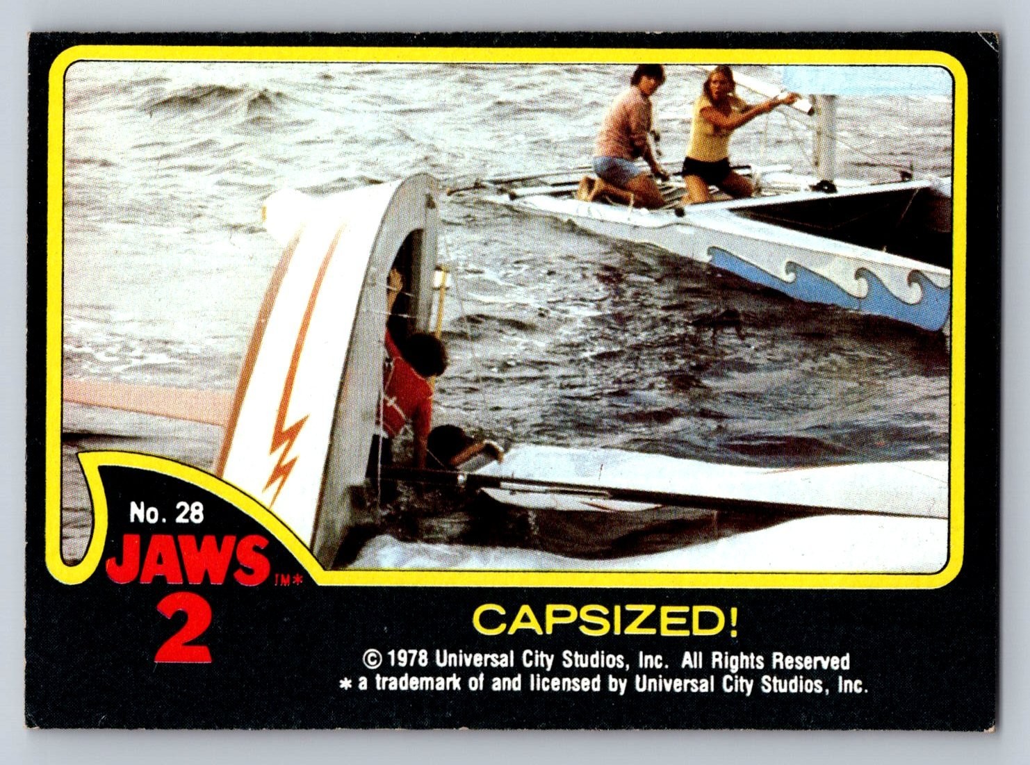 1978 Jaws 2 Trading Card #28 Capsized Scene Vintage Movie Collectible