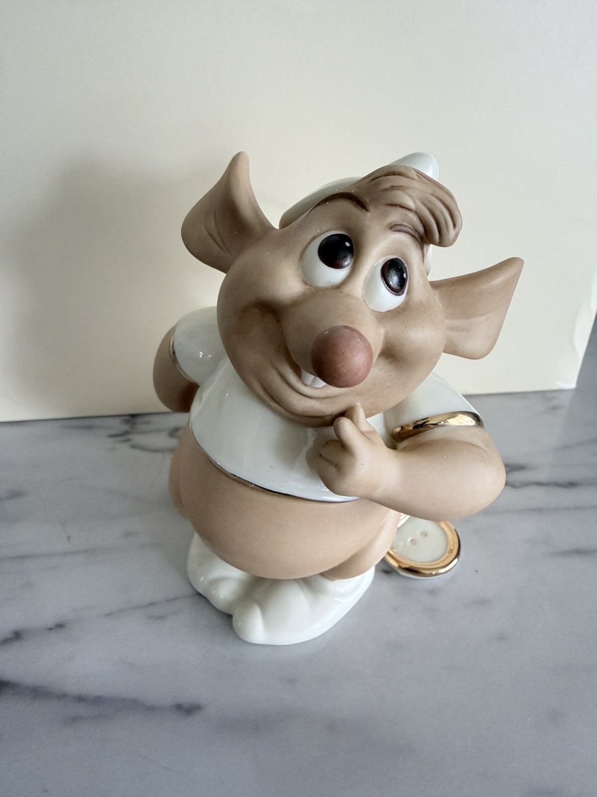 Lenox Disney Showcase Collection Gus Mouse Cinderella NIB 24K Gold Porcelain