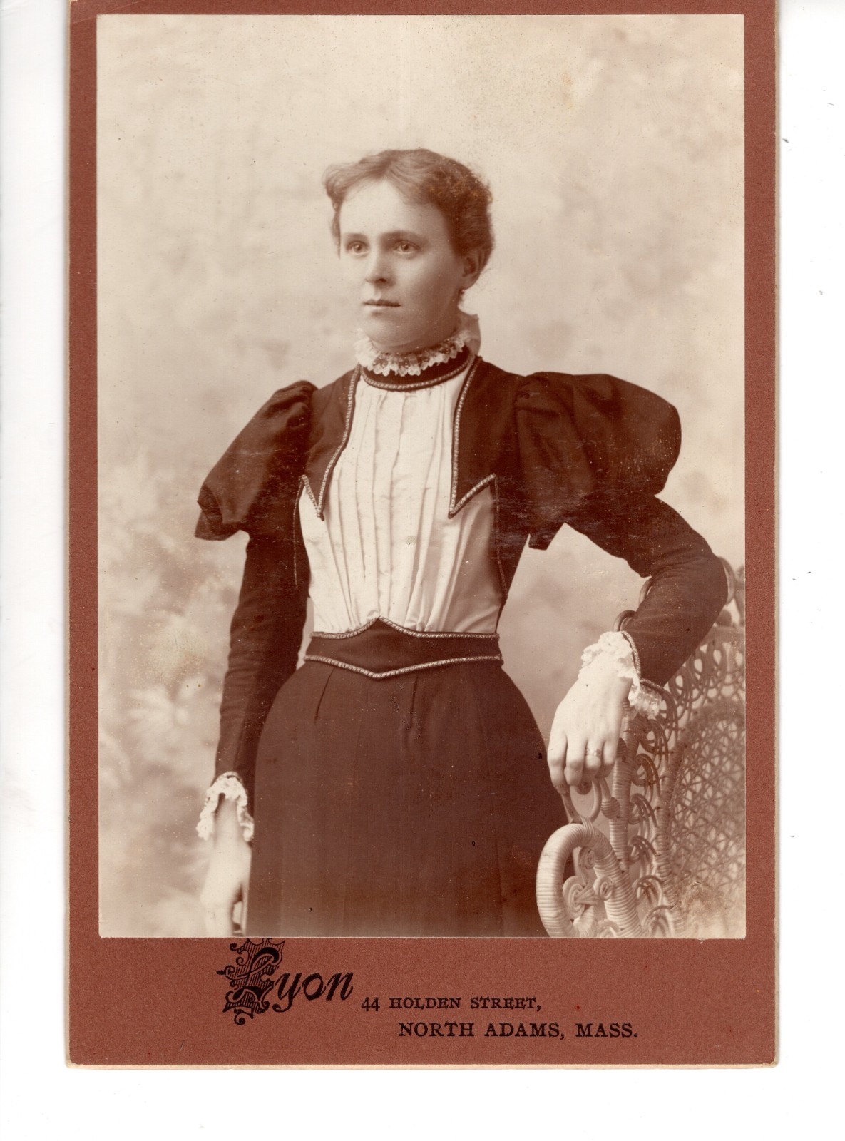 Lyon Studio Picture-Young Lady-North Adams-Mass-Vintage Cabinet Photograph
