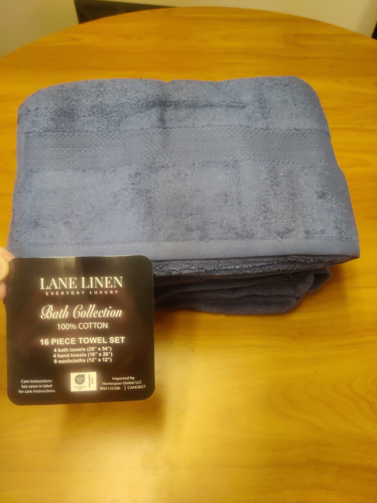 LANE LINEN 16 Piece Set 100% Mercerized Cotton Bathroom Towel Set 