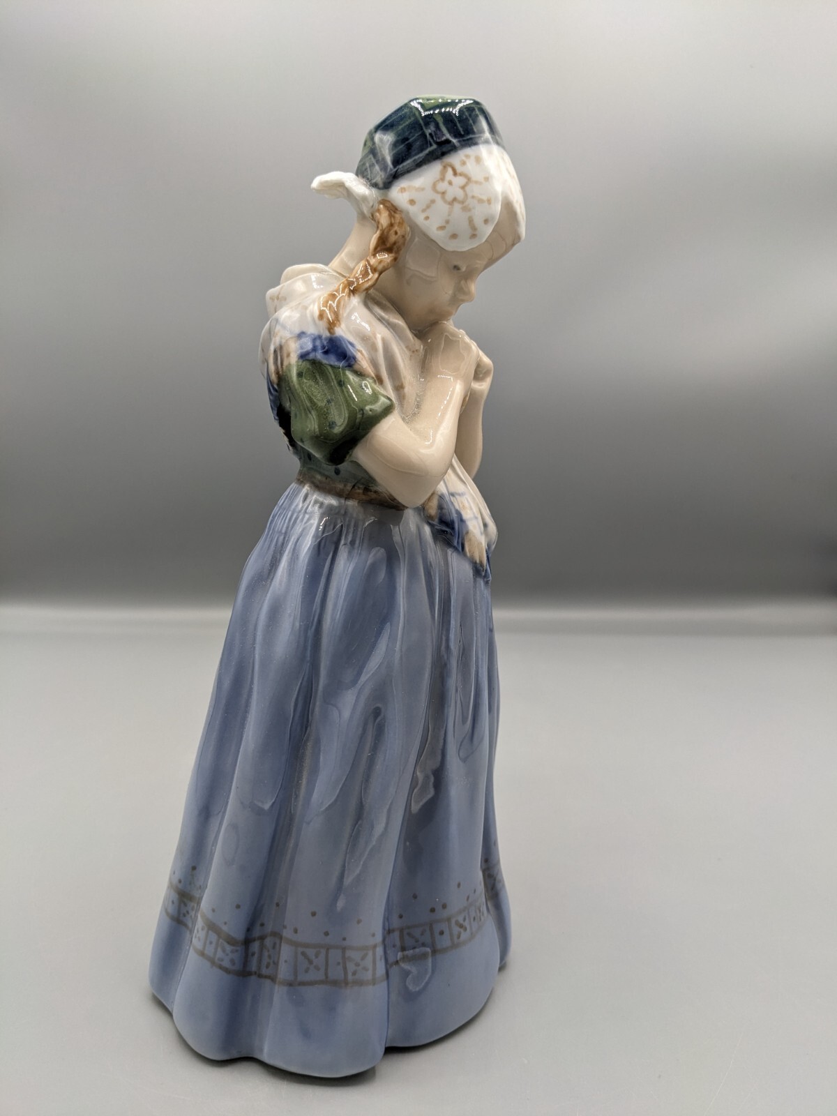 Large 1969s Vintage Denmark Royal Copenhagen Girl Porcelain Figurine 8