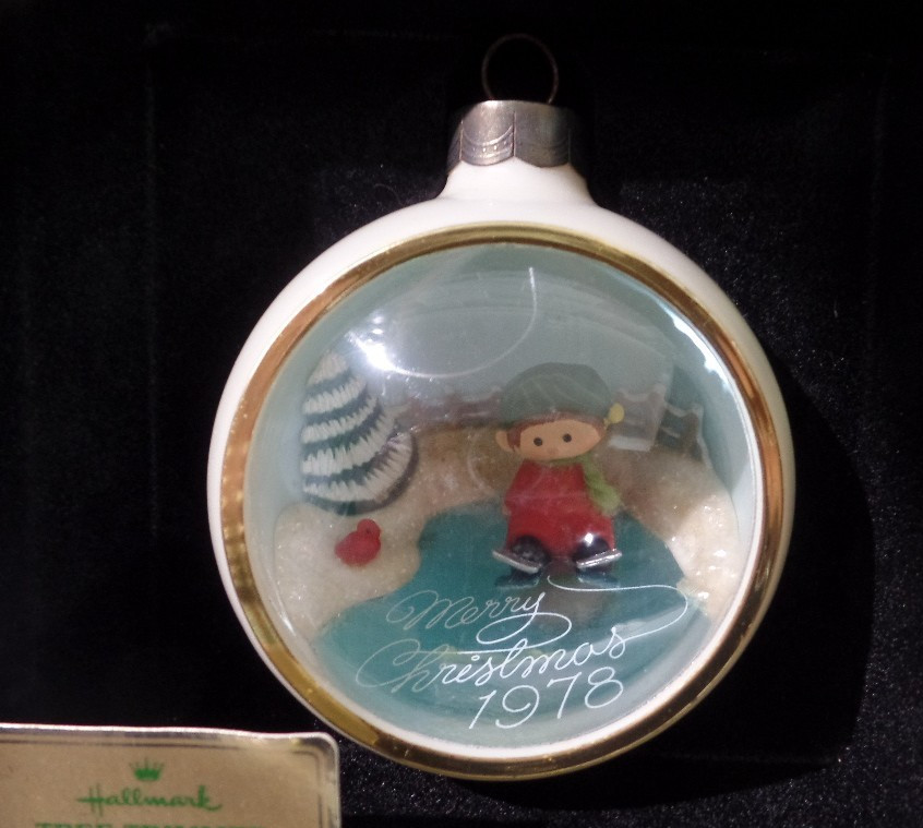 Vintage 1978 Hallmark Tree Trimmer Glass Ball Ornament First in Series w/ Box