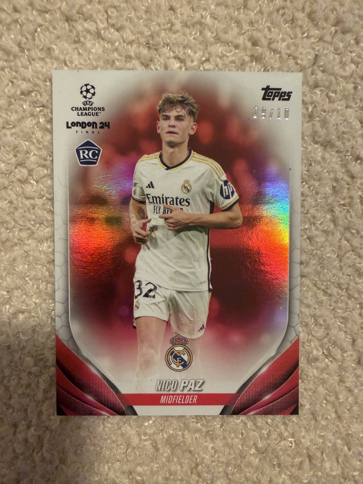 Nico Paz /10 RC red London Final Topps UCC 2023/24 rookie 