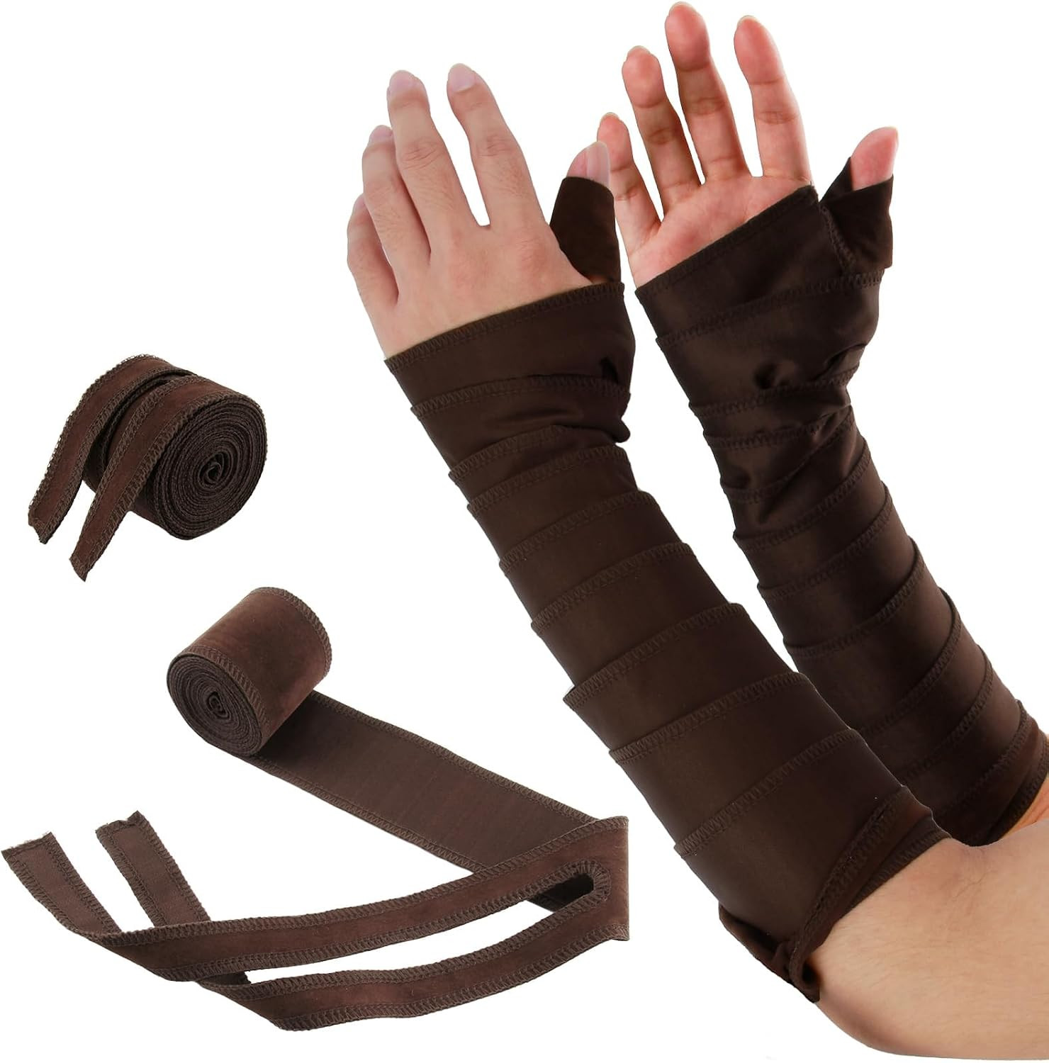 1 Pair Medieval Hand Wraps Renaissance Arm Wraps Cotton Fabric Bracers |