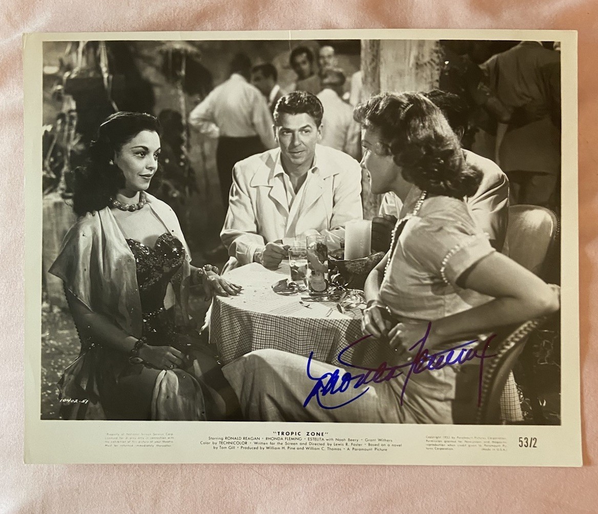 VINTAGE RHONDA FLEMING HAND SIGNED AUTOGRAPH PHOTO 8 X 10 WITH ~COA ACTOR