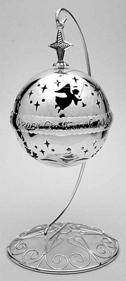Towle Silver Annual Musical Ball Ornament Silent Night-2004 - With Box 4534942