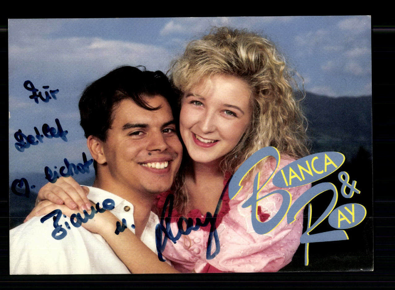 Bianca and Ray Autograph Card Original Signed + M 7370
