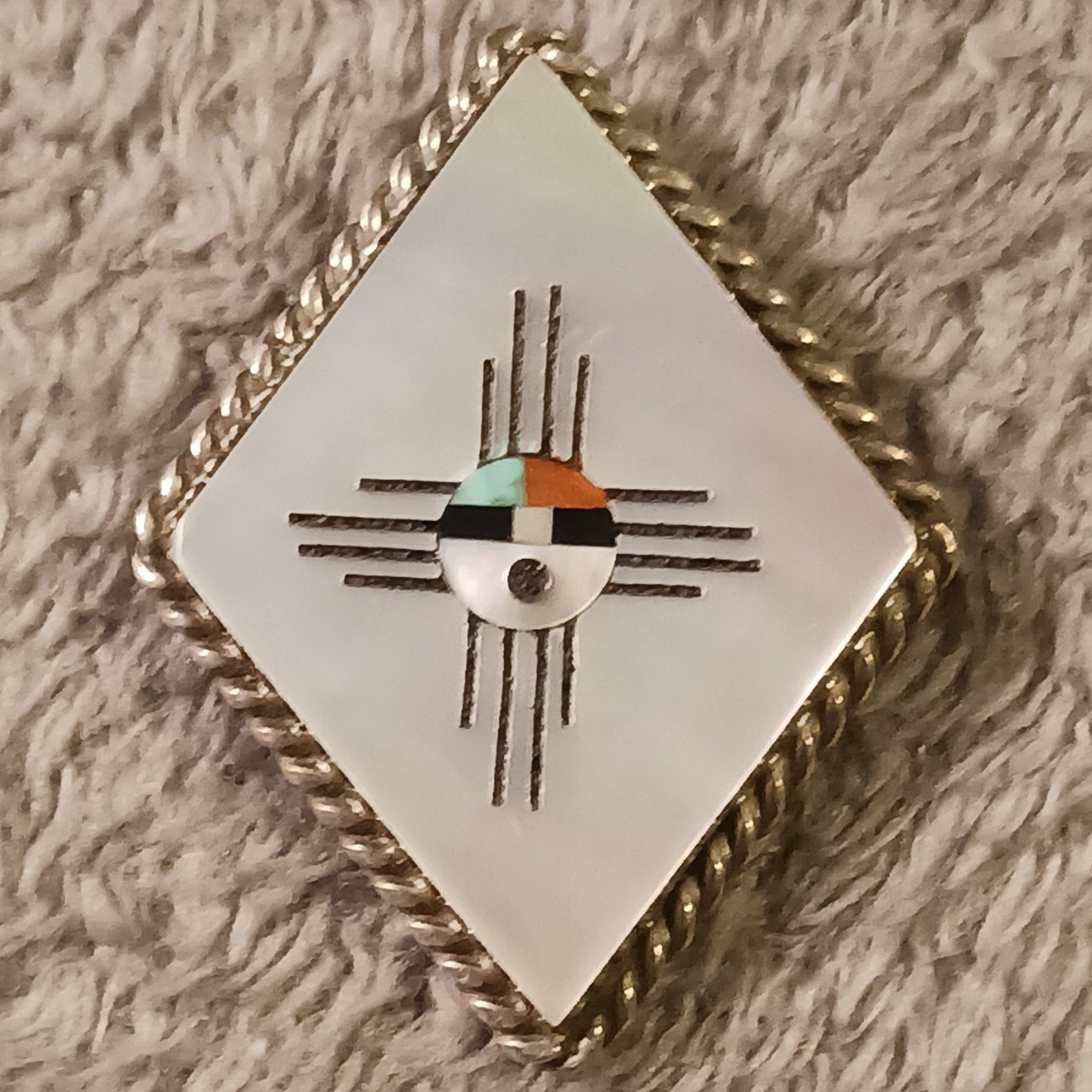 Bennett C-31 Ration Zuni Sterling Silver Mother of Pearl Inlay
