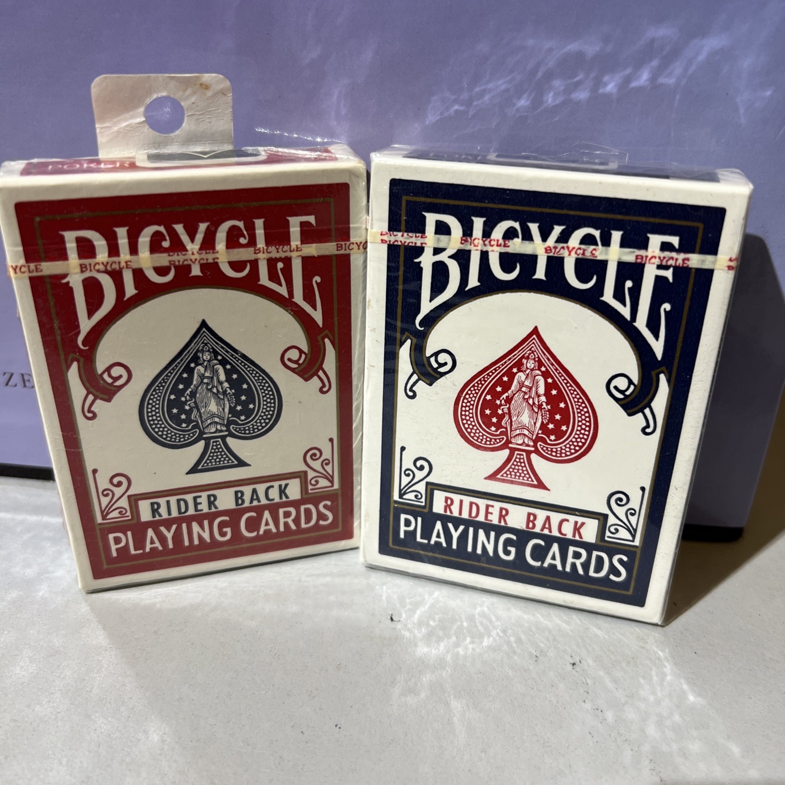 New Vintage 2 Decks Bicycle Poker 808 Blue/Red Rider Back Playing Sealed Ohiopc8