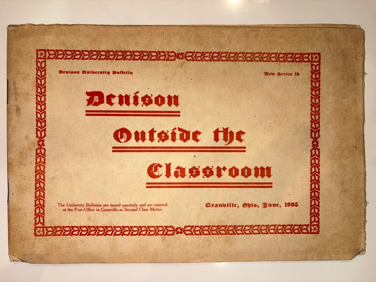 1905 Denison University Bulletin Glee Mandolin Clubs Granville Ohio Ephemera 1905 Denison University Bulletin Glee Mandolin Clubs Granville Ohio Ephemera