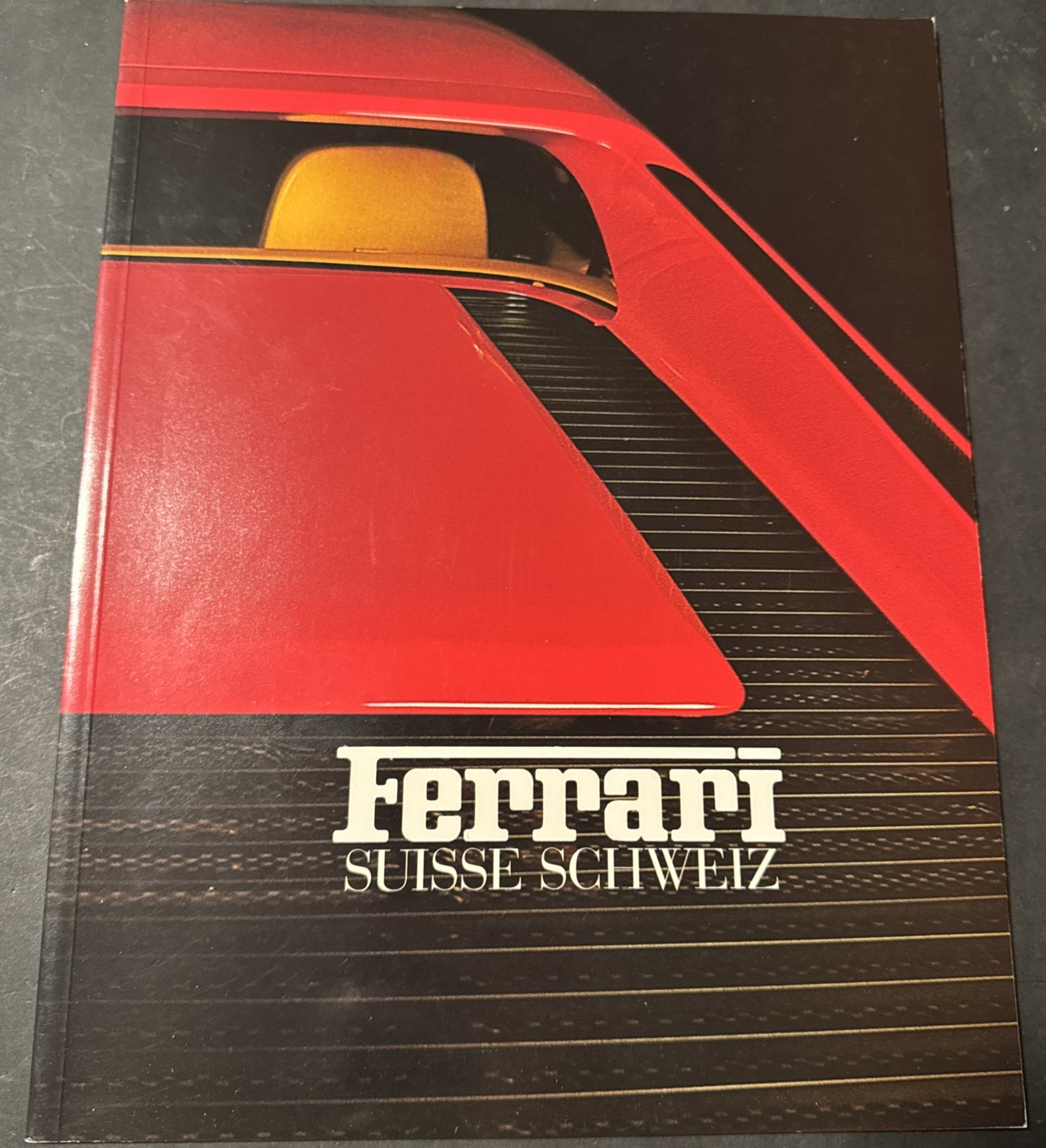 Vintage 1987 Ferrari Suisse Schweitzer GTB GTS Testarossa French Swiss Brochure