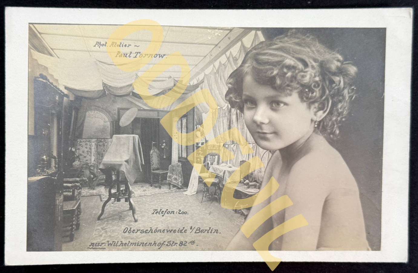 1900 Paul Tornow Photographer Advertising RPPC postcard Photo Berlin Germany