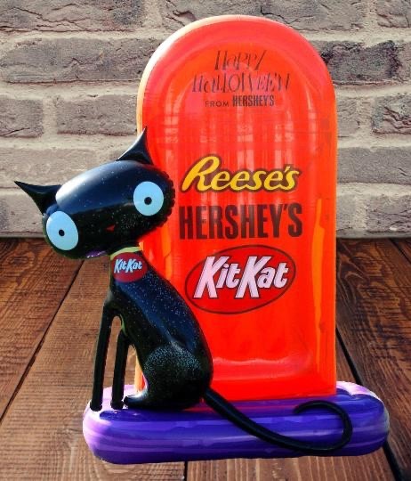 RARE Hershey\'s PROMO Inflatable Halloween Black Cat & Tombstone NEW & SEALED RARE Hershey\'s PROMO Inflatable Halloween Black Cat & Tombstone NEW & SEALED