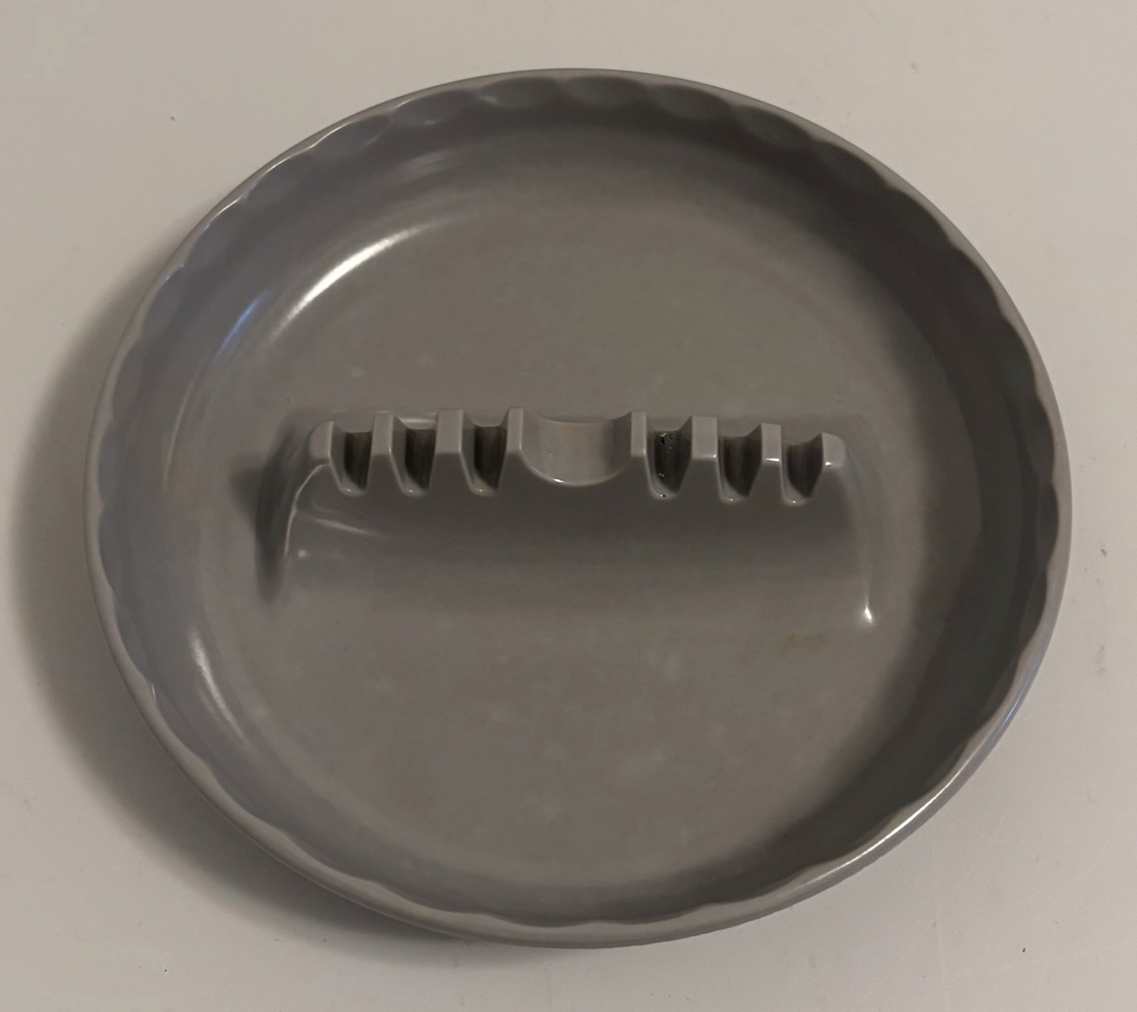 Ges-Line 341 Round Gray Ashtray - Vintage Melamine Barware - Classic Dive Bar