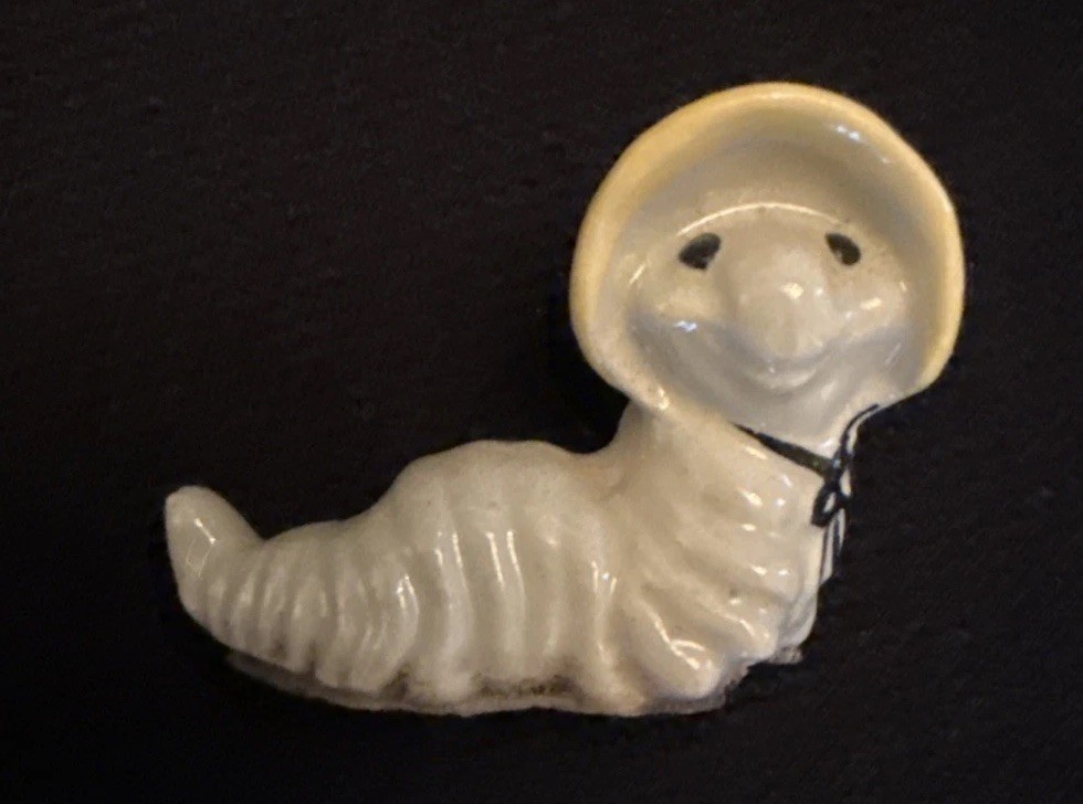 Vintage Hagan Renaker Inchworm Caterpillar with Hat Figurine 1\ Vintage Hagan Renaker Inchworm Caterpillar with Hat Figurine 1\