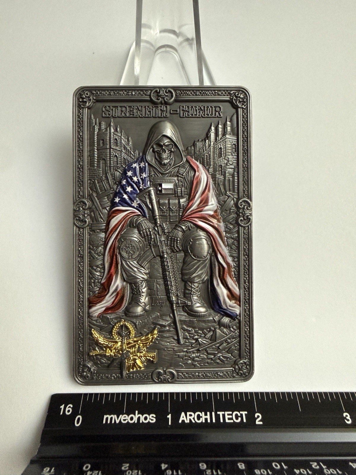 Bryan Texas SWAT Strength Honor Skull Tactical Challenge Coin