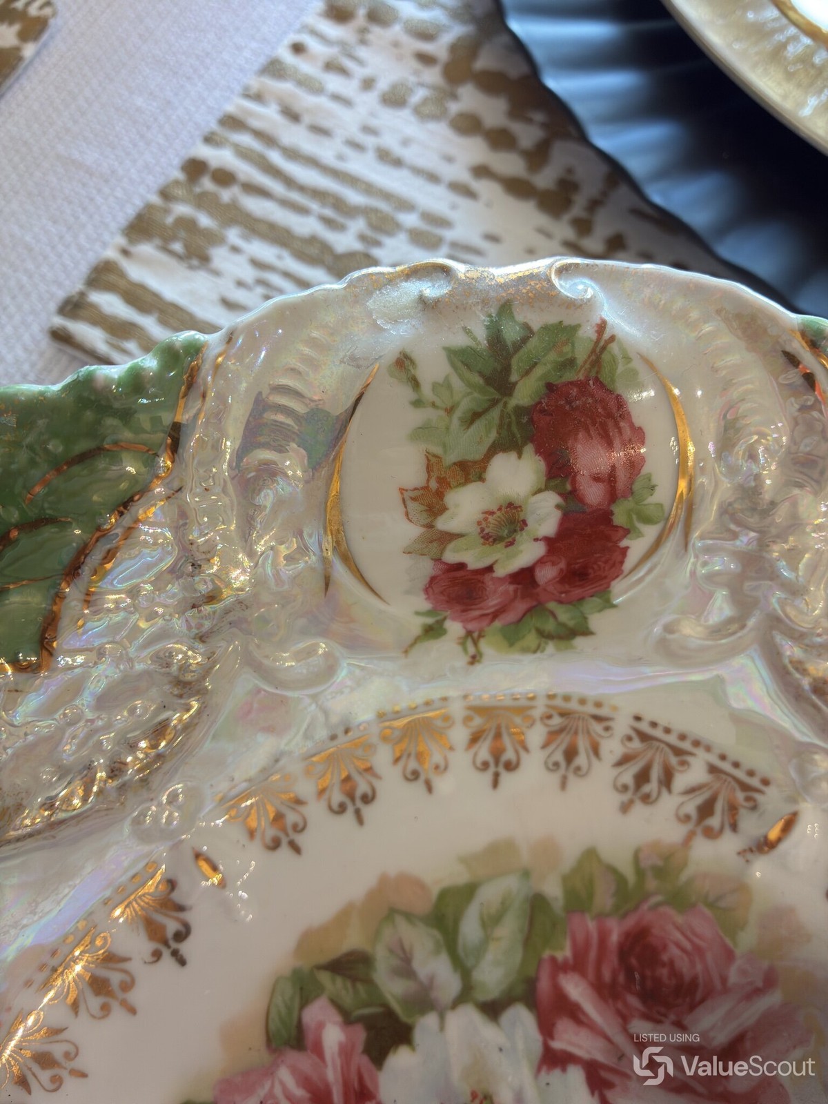 P.S. Germany Porcelain Plate with Gilt Decoration