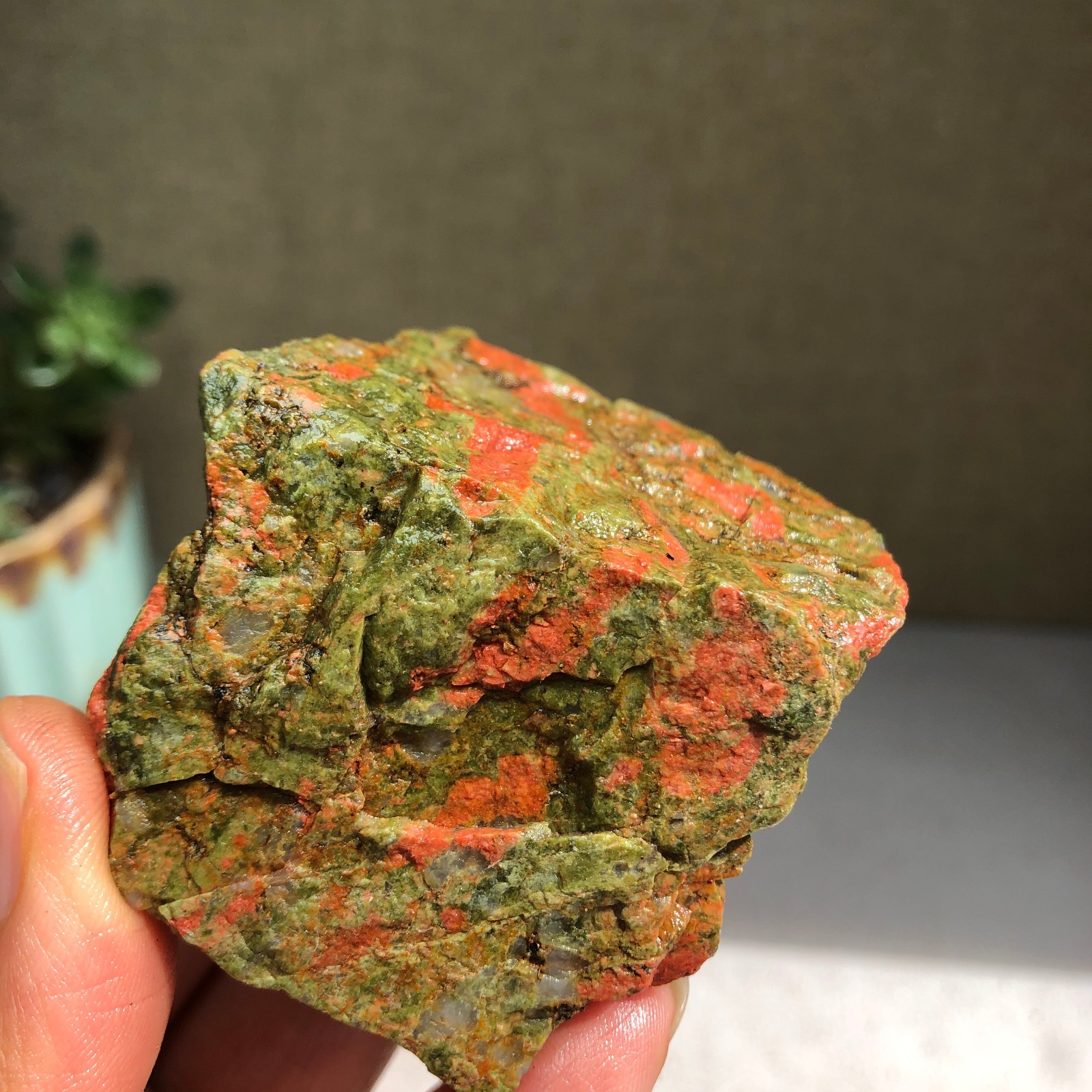 48mm Natural unakite crystal semi-precious rough original Specimen 166g A5993