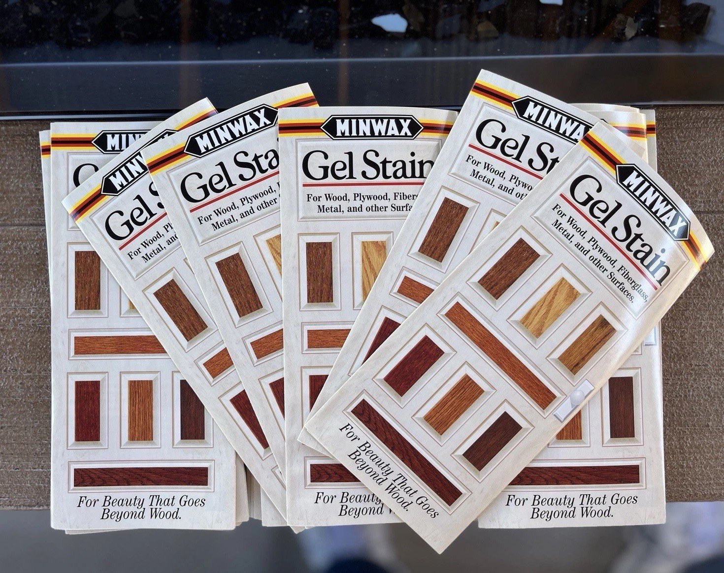 Vtg 1996 MINWAX Gel Stain Promotional Brochure Full Color Foldout (Lot Of 10) Vtg 1996 MINWAX Gel Stain Promotional Brochure Full Color Foldout (Lot Of 10)