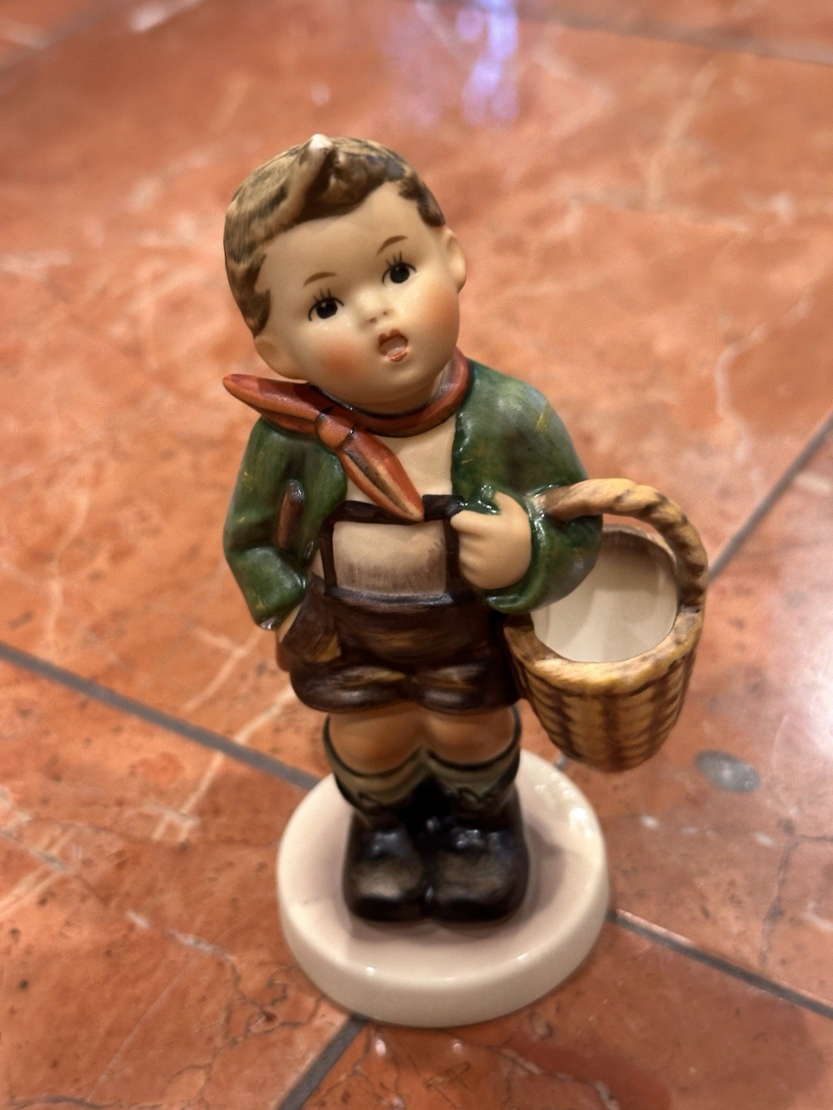 GOEBEL MJ HUMMEL VILLAGE BOY # 51 2/0 1961 BOY HOLDING BASKET 3.75\