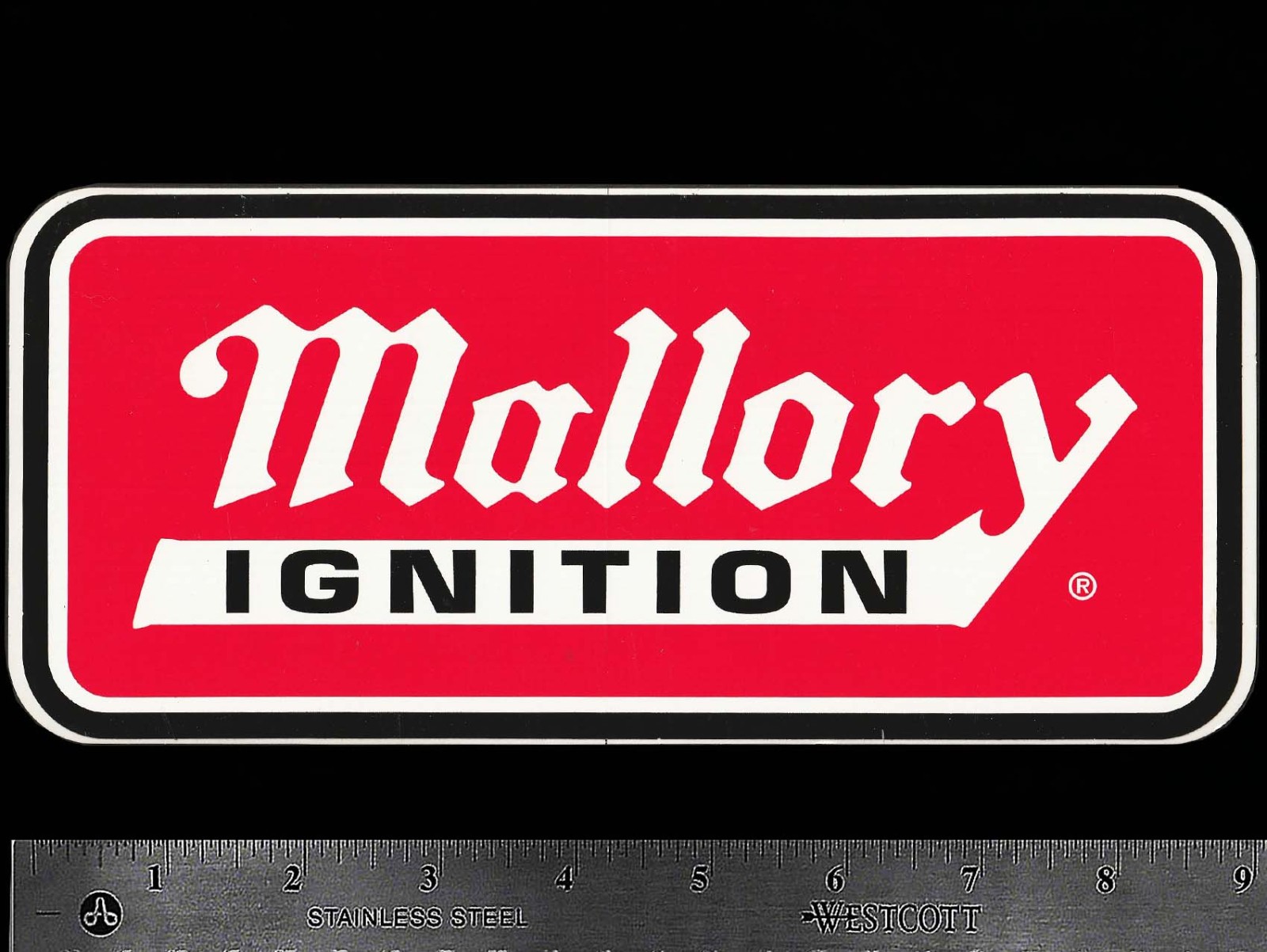 MALLORY Ignition - Original Vintage 1970's 80's  Racing Decal/Sticker - 8.75