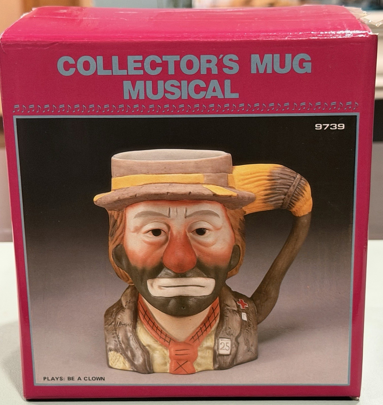 Vintage Emmett Kelly Jr Weary Willie Musical Mug Flambro Taiwan New Tag