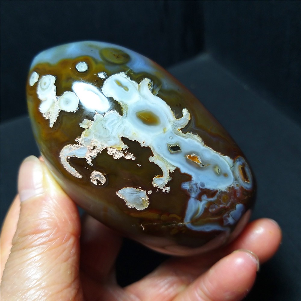 RARE 250.2G Natural Polished Banded Agate Amethyst Agate  Geode Healing CA4456