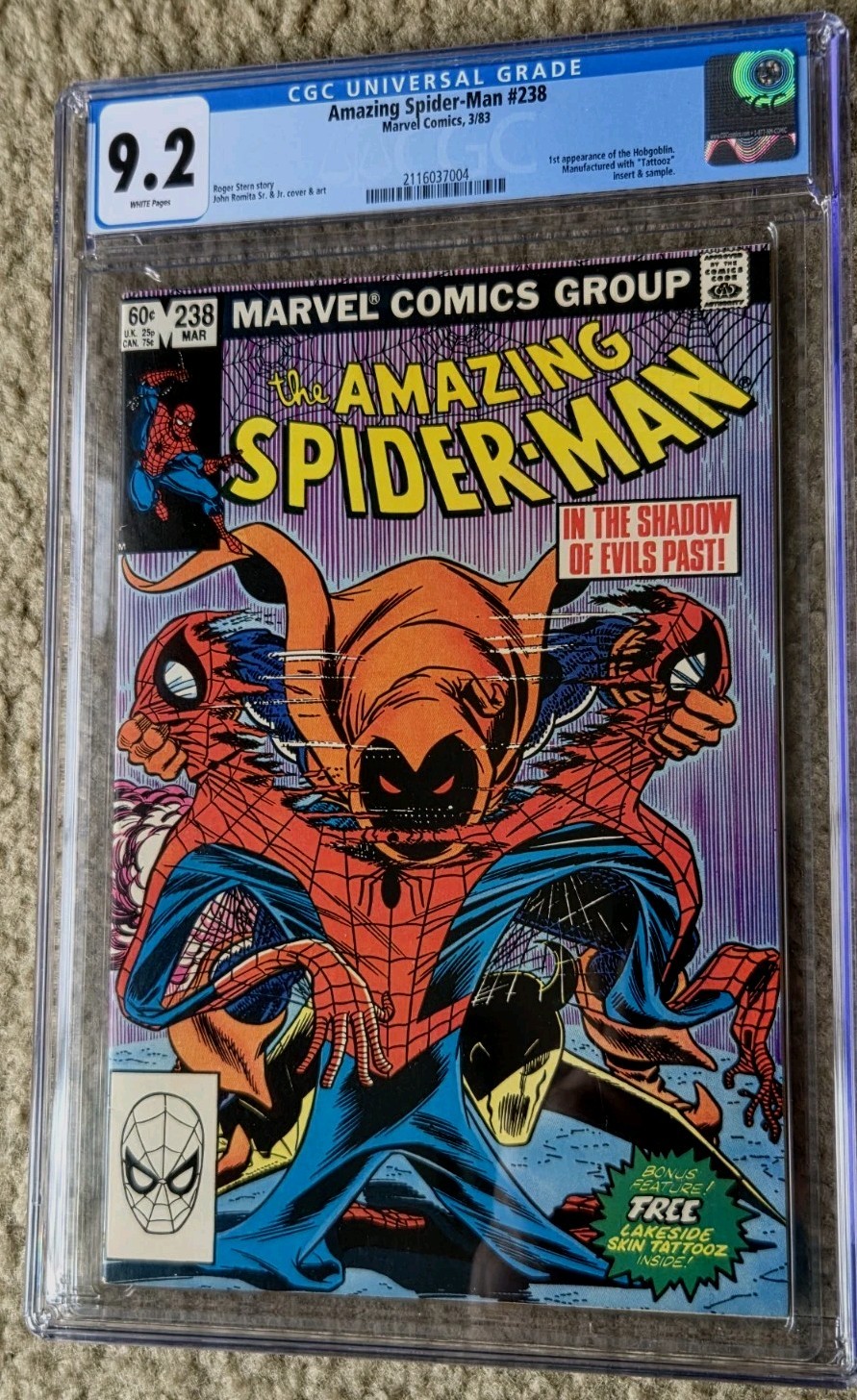 AMAZING SPIDER-MAN #238 CGC 9.2 WHITE PAGES 1st HOBGOBLIN TATTOOZ INTACT Marvel