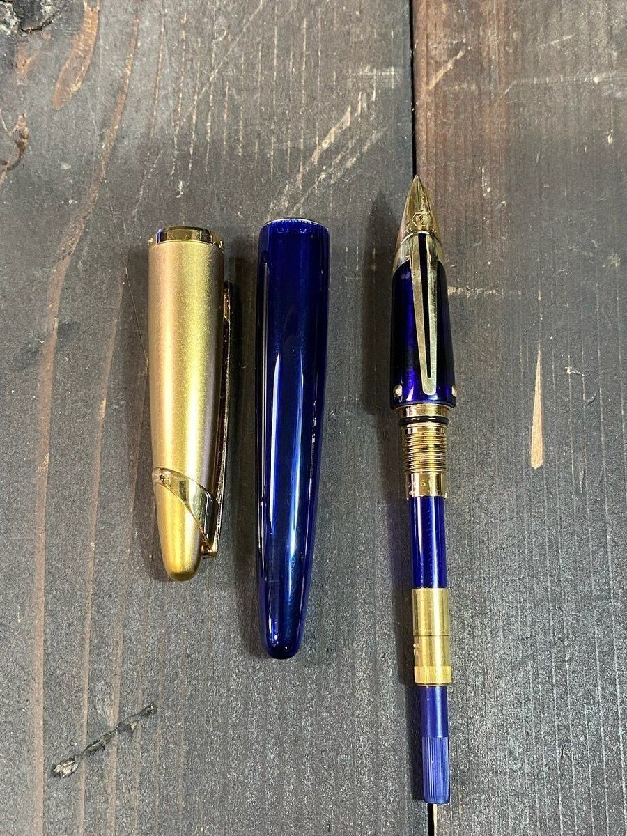 Waterman Fountain Pen Edson Sapphire Blue 18K 750 M Nib Untested