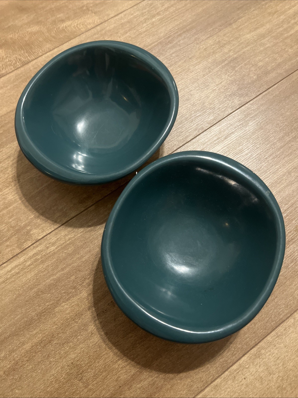2 Boontonware Belle Vintage Cereal Soup Bowl No. 1307-12 USA Green Dish Melmac