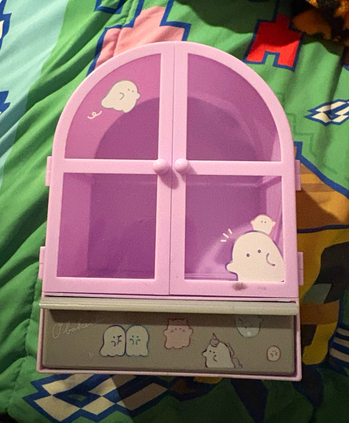Japanese Plastic Organizer mini Obakenu adorable Ghosts Stationary cabinet