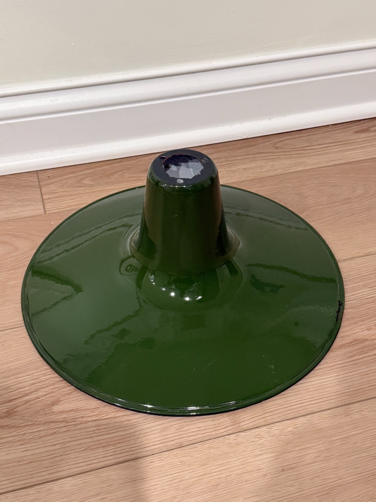Refurbished Original Vintage Green Enamel Industrial Barn Light Shade - 14 Inch
