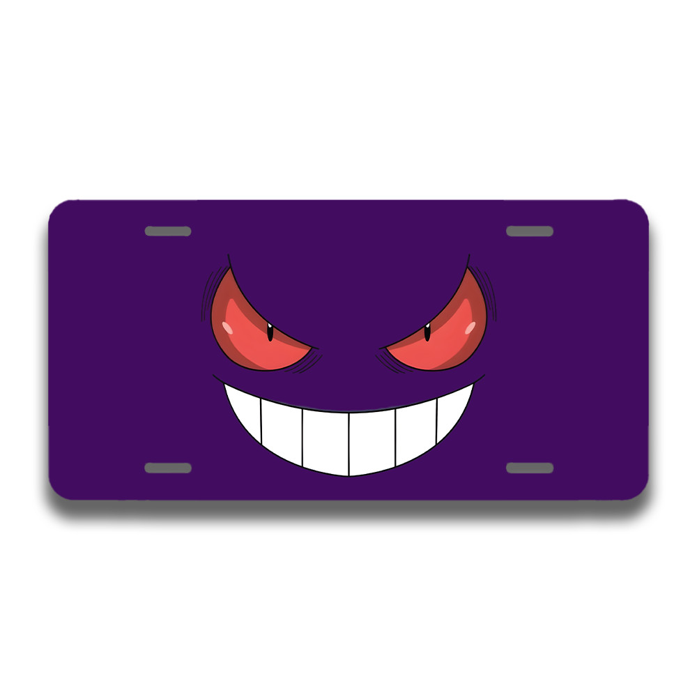 Gengar Pokemon Dark Purple Weatherproof Anime License Plate 6\