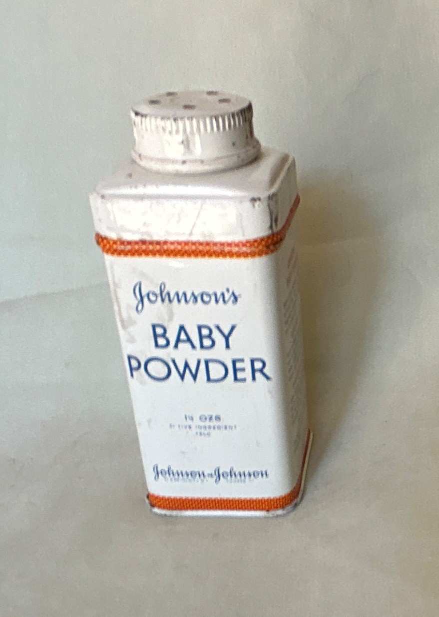 Johnson\'s Vintage Baby Powder Advertising Tin Container Talcum Bath, White