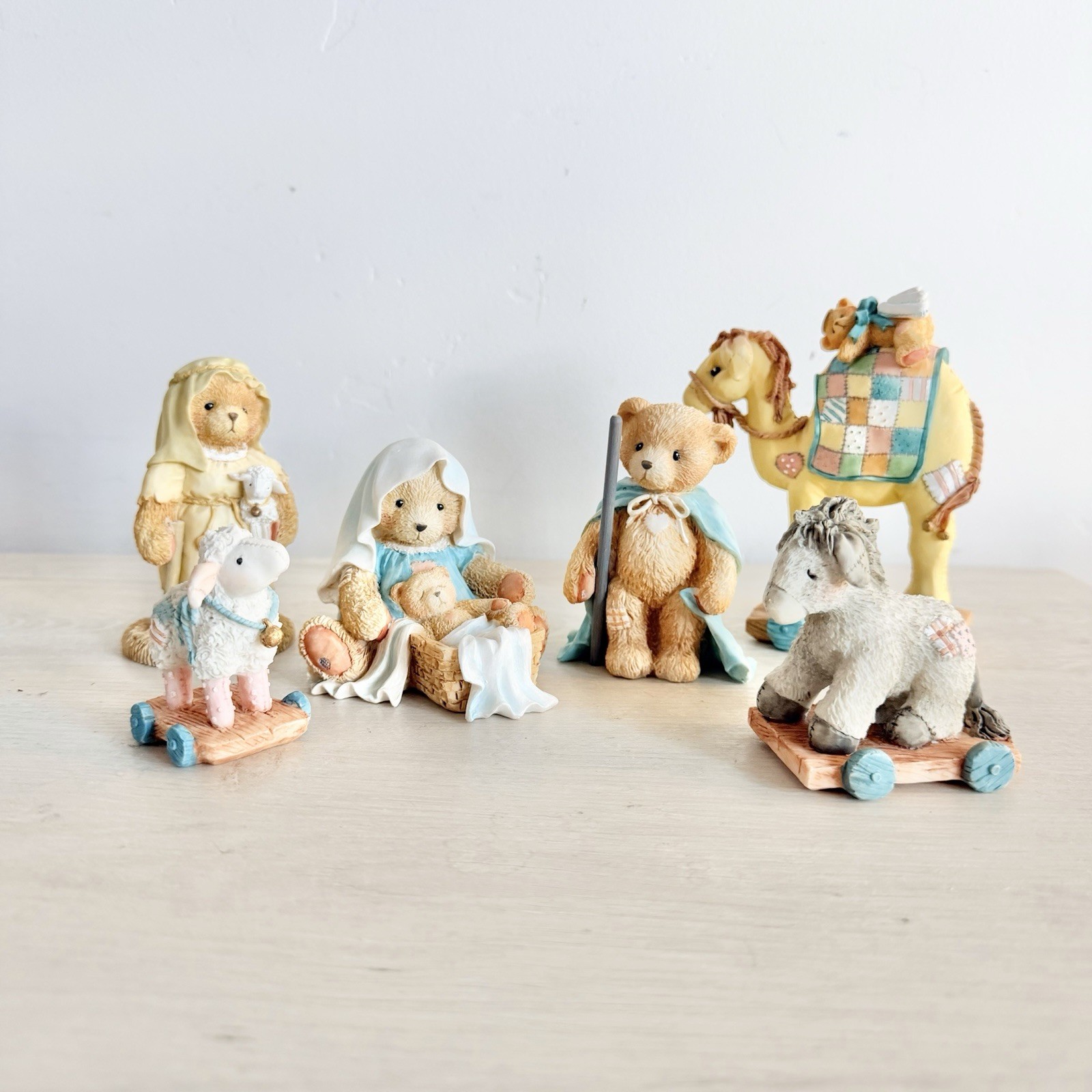 Vintage Cherished Teddies Nativity 6 Pc Set 1992 1993 Priscilla Hillman Enesco