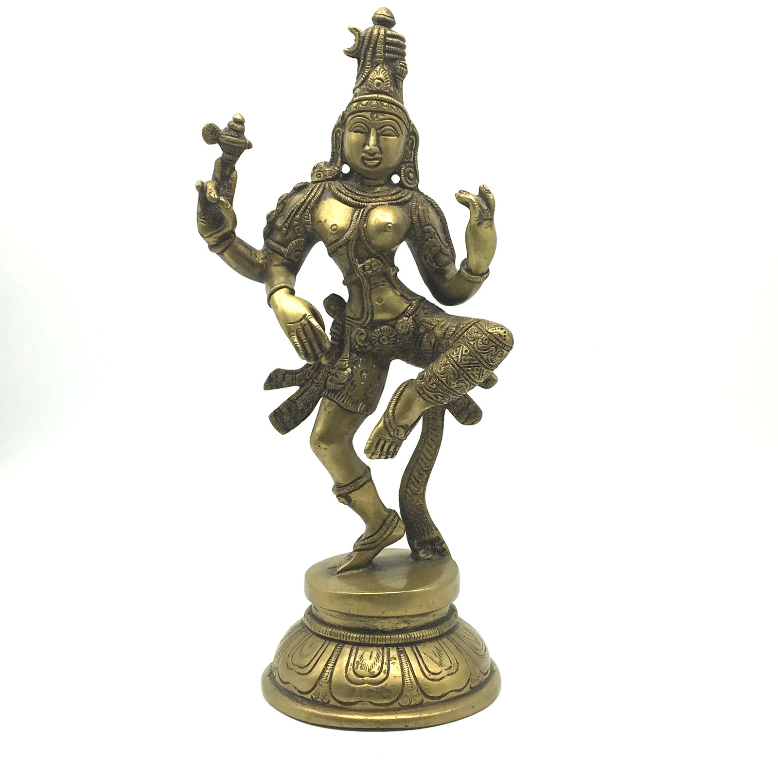 Handcrafted India Brass Dancing Ardhanarishvara Statue Murti- Shiva Statue 12.2