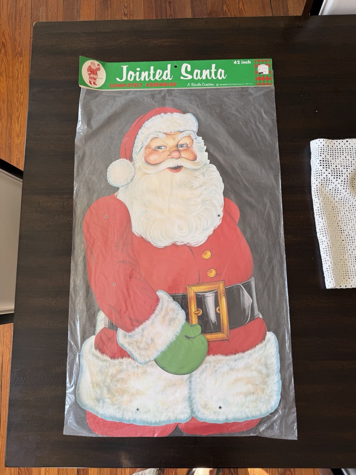 Vintage 1978 Beistle 42” Santa Claus Jointed Die Cut Christmas NOS Sealed