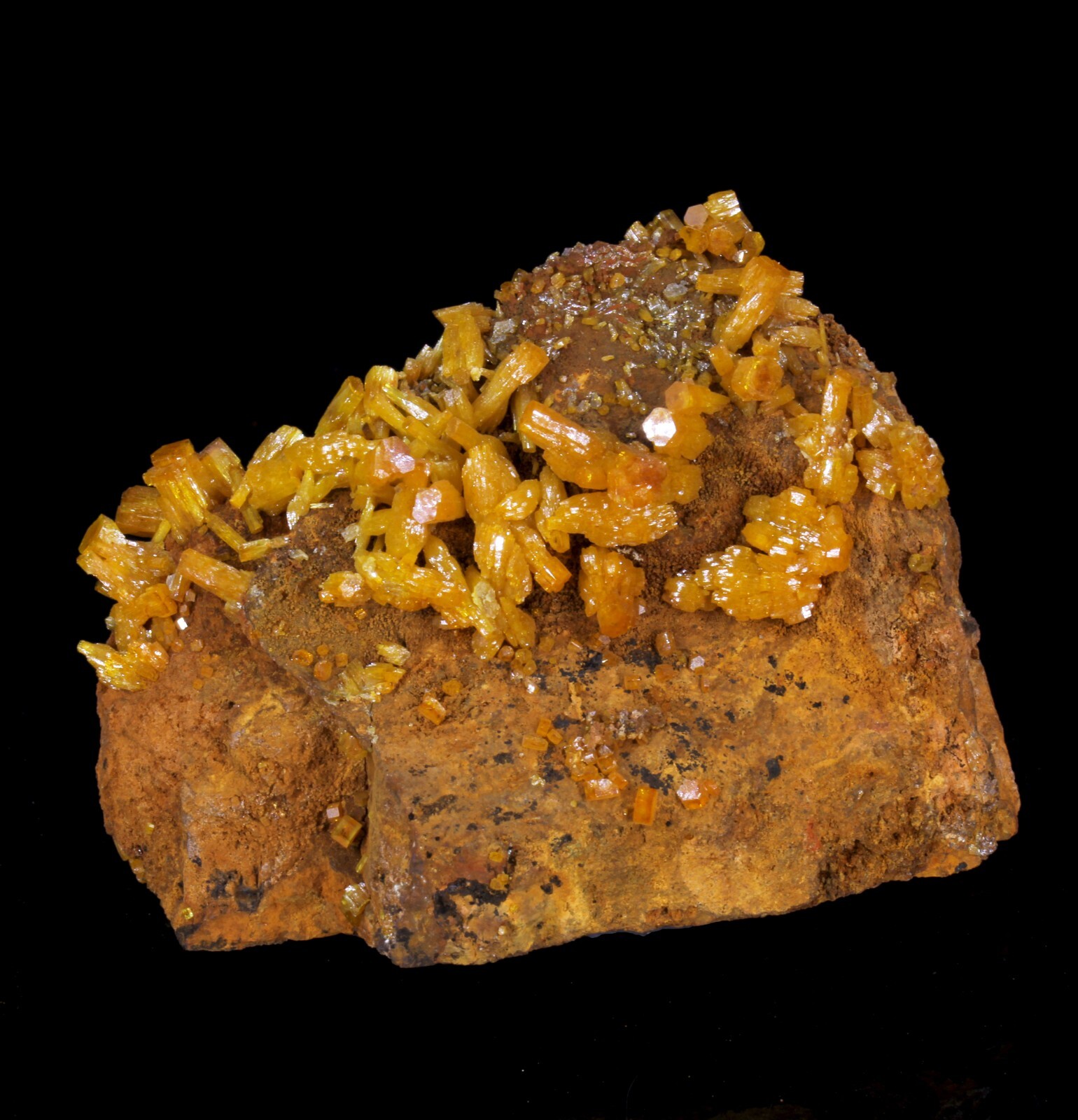 Fab Bright Orange Mimetite Crystals on Matrix-  Pingtouling Mine, China