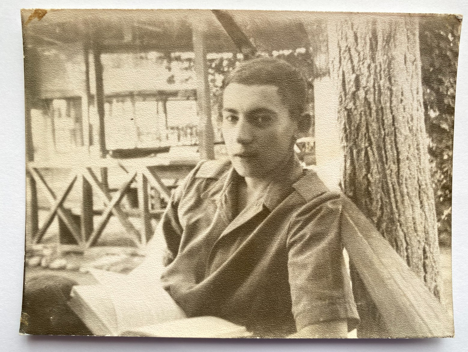 Handsome guy soldier military affectionate young man gay interest Vintage Photo