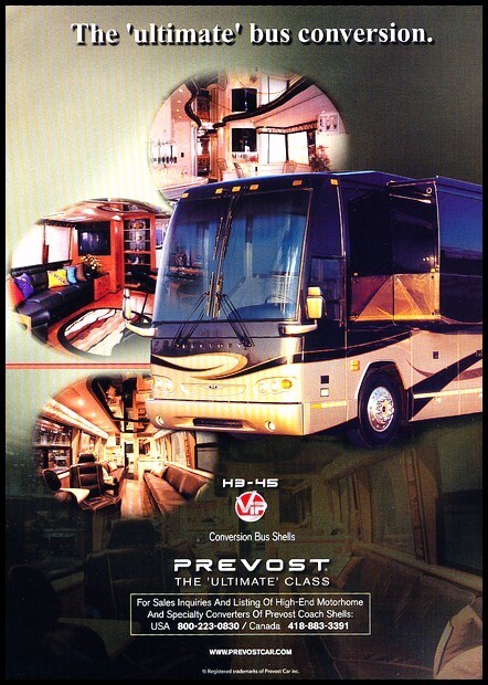 2003 Prevost H3-45 Coach Bus Original Advertisement Print Art Car Ad K95