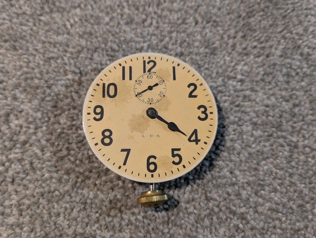Elgin Car Clock Movement Only 8 Day Minute Second Hand Not Running 