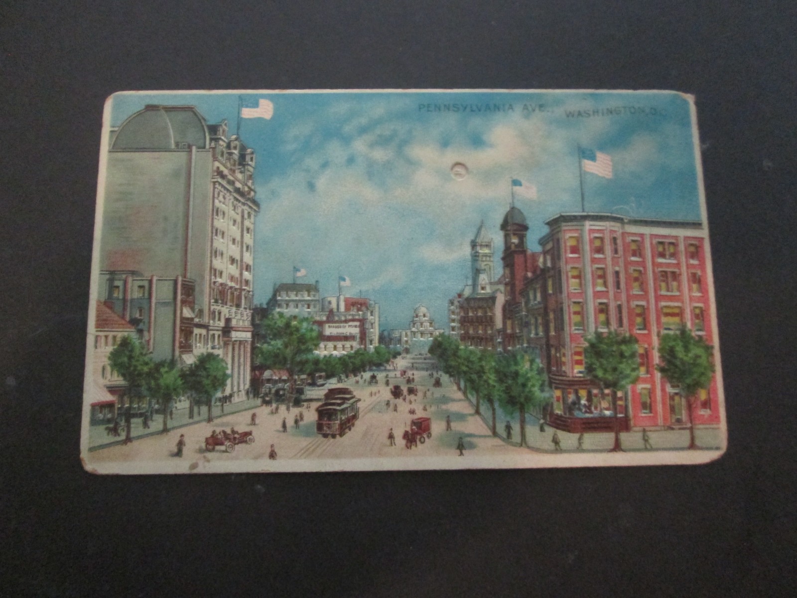 postcard Hold to light Pennsylvania ave DC