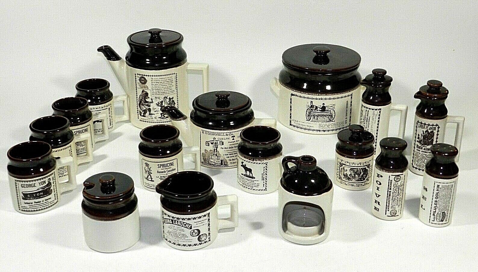Vintage Abenakis Pottery 16 Pc Master Set Ye Olde Canadian Crock