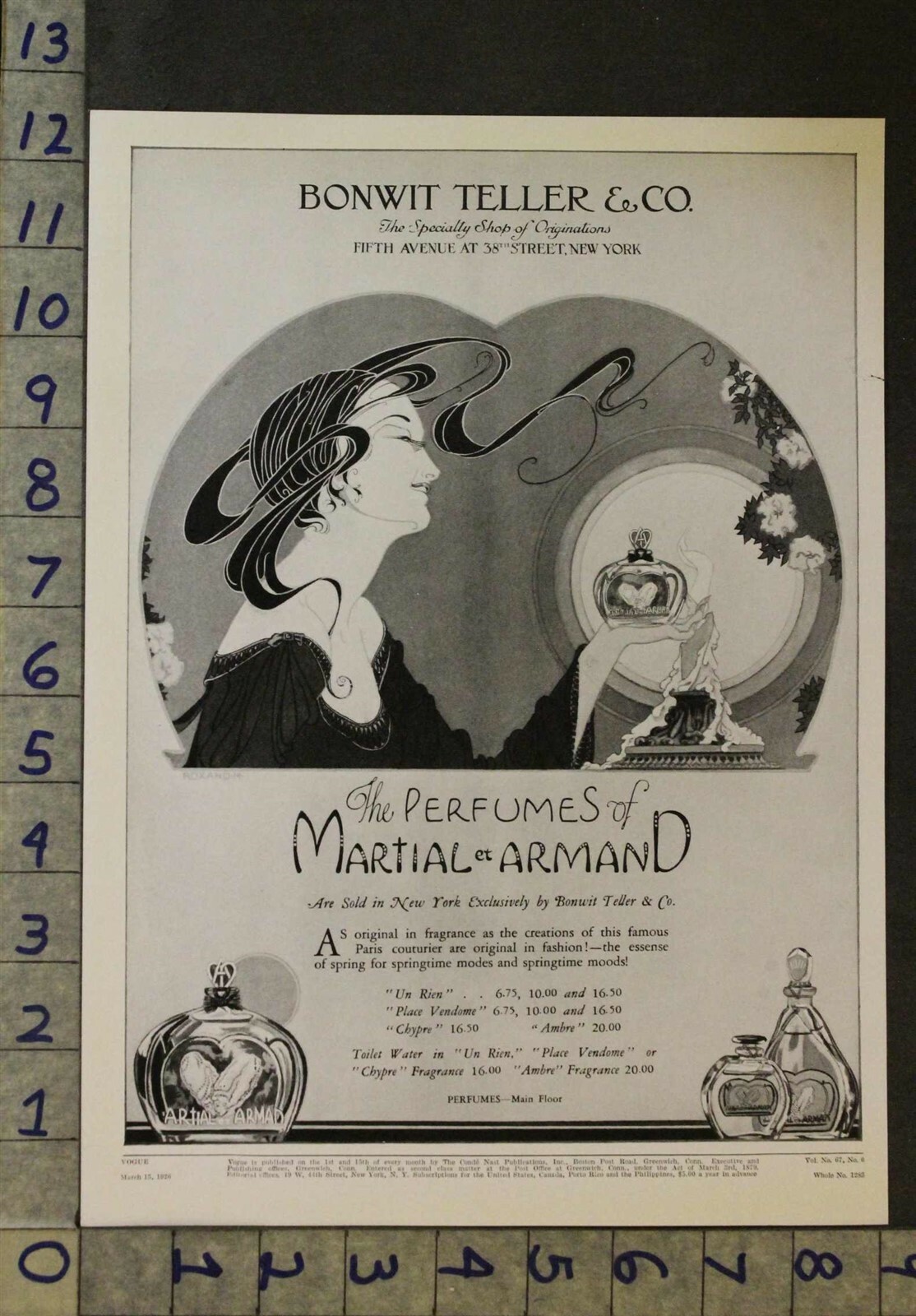 1929 BONWIT TELLER ROXAND ART DECO MARTIAL ARMAND PERFUME PARIS BEAUTY AD 25021*