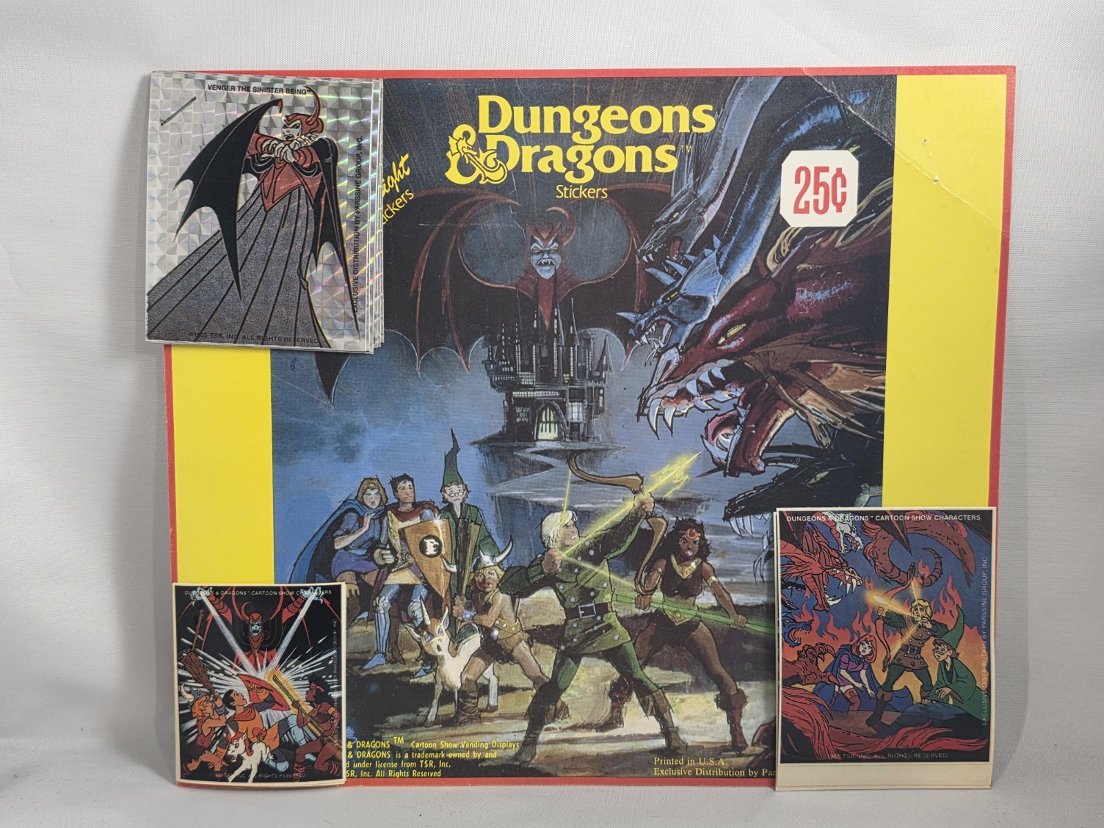 Vintage 1985 Parssine Group Dungeons & Dragons Vending Machine Display Card RARE