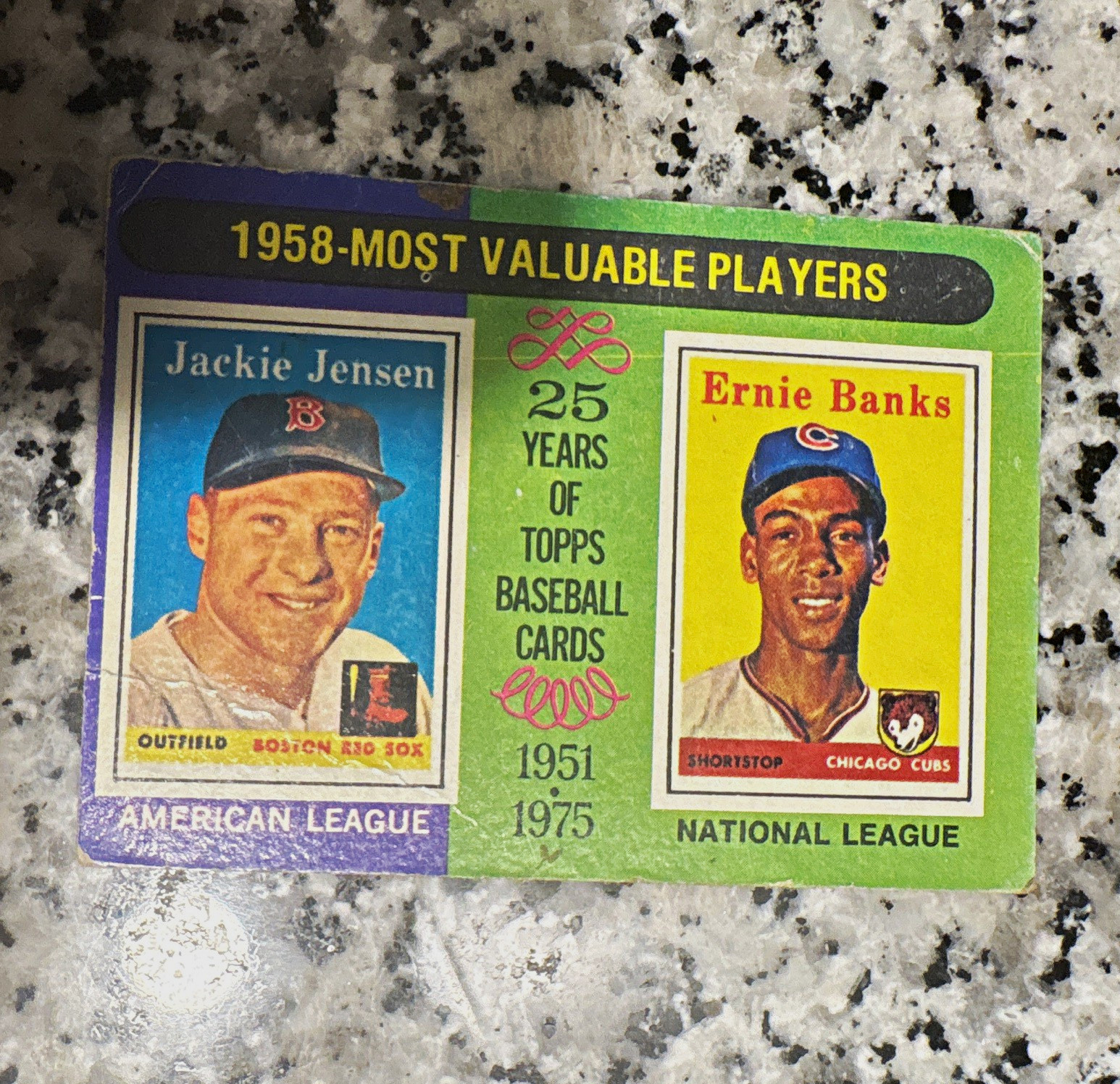 Topps 1958 Topps Baseball #196 Most Valuable Players Ernie Banks Jackie Jensen