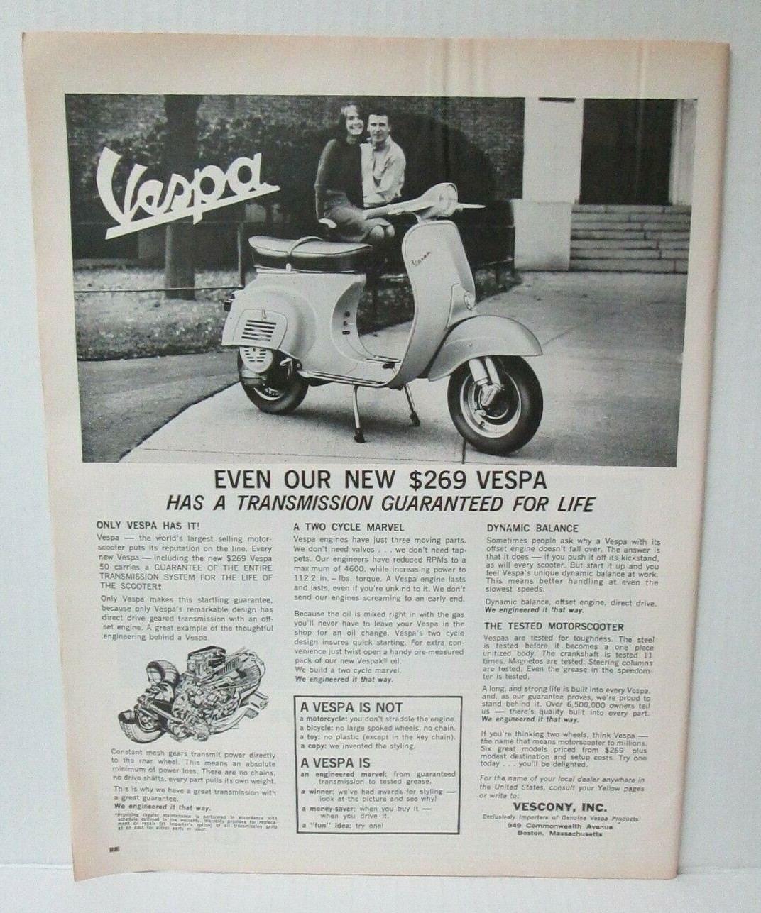 VESPA MOTOR SCOOTER 1960\'s 10.5\