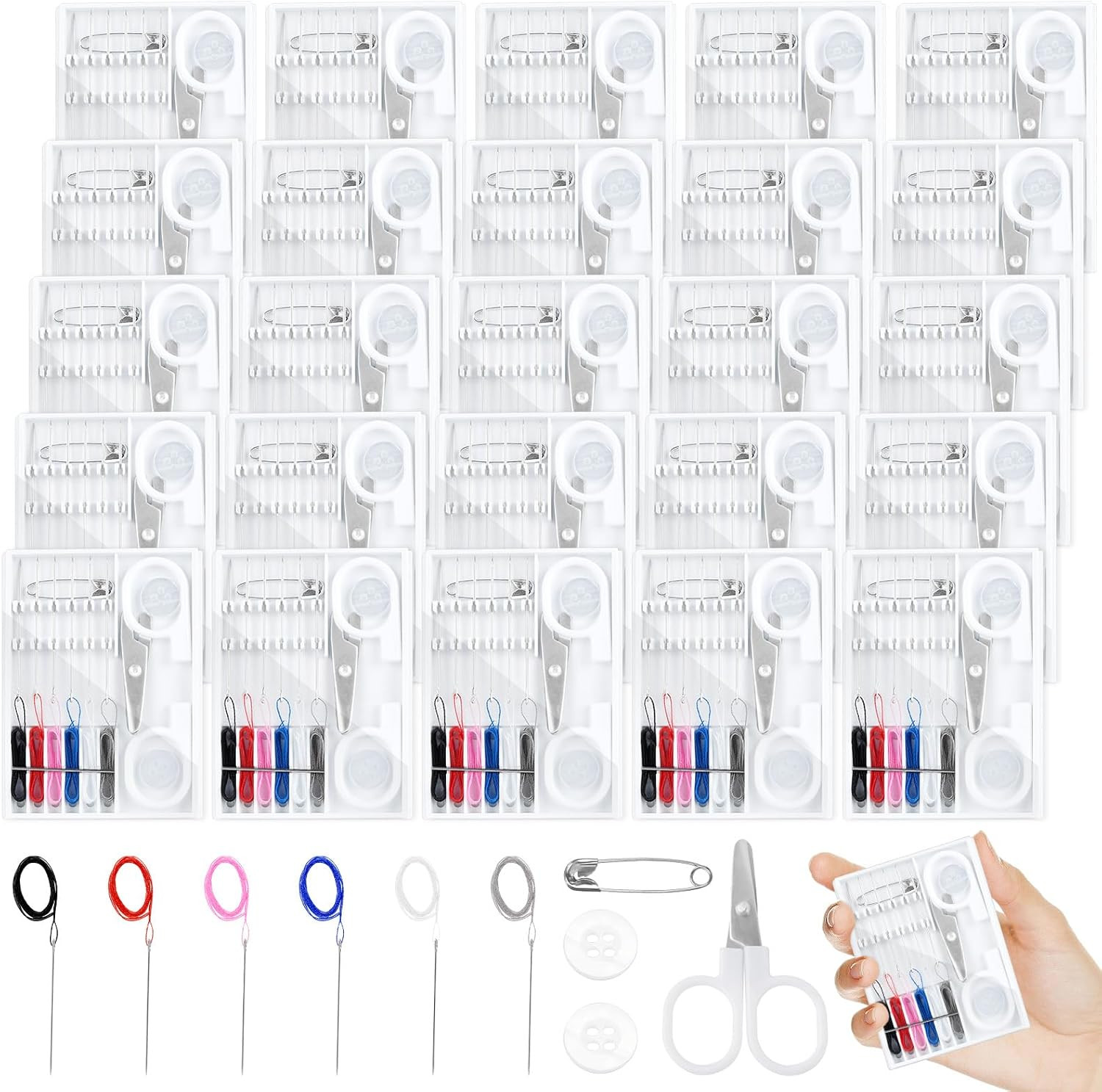 60 Boxes Mini Sewing Kit Bulk, Travel Sewing Kit with Pre Threaded 60 Boxes Mini Sewing Kit Bulk, Travel Sewing Kit with Pre Threaded